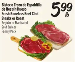 El Super Fresh Fresh Boneless Beef Clod Steaks or Roast offer