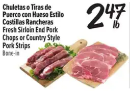 El Super Fresh Fresh Sirloin End Pork Chops or Country Style Pork Strips offer