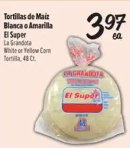 El Super Fresh La Grandota White or Yellow Corn Tortilla offer