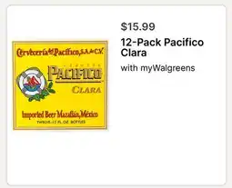 Walgreens 12-Pack Pacifico Clara offer
