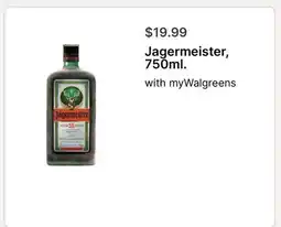 Walgreens Jagermeister, 750ml offer