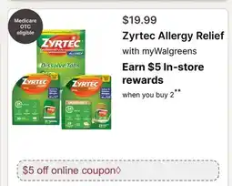 Walgreens Zyrtec Allergy Relief offer