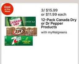 Walgreens 12-Pack Canada Dry or Dr Pepper Products offer