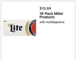 Walgreens 18-Pack Miller Products offer