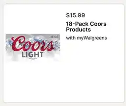 Walgreens 18-Pack Coors Products offer