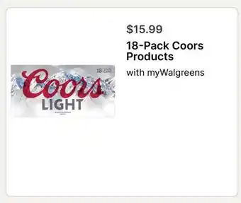 Walgreens 18-Pack Coors Products offer