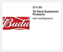 Walgreens 18-Pack Budweiser Products offer