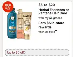 Walgreens Herbal Essences or Pantene Hair Care offer