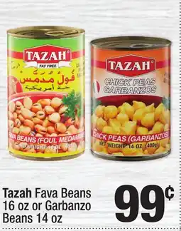 Super King Markets Tazah Fava Beans 16 oz or Garbanzo Beans 14 oz offer