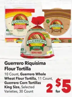 Vallarta Supermarkets Guerrero Riquisima Flour Tortilla offer
