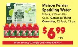 Vallarta Supermarkets Maison Perrier Sparkling Water offer