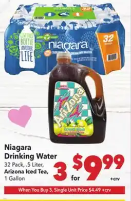 Vallarta Supermarkets Niagara Drinking Water offer