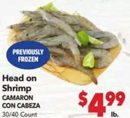 Vallarta Supermarkets Head on Shripm / CAMARON CON CABEZA offer