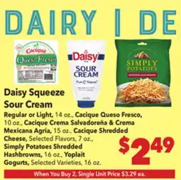 Vallarta Supermarkets Daisy Squeeze Sour Cream offer