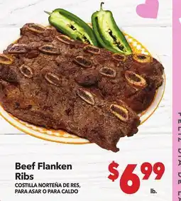 Vallarta Supermarkets Beef Flanken Ribs / COSTILLA NORTEÑA DE RES, PARA ASAR O PARA CALDO offer