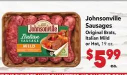 Vallarta Supermarkets Johnsonville Sausages offer