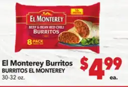 Vallarta Supermarkets El Monterey Burritos / BURRITOS EL MONTEREY offer
