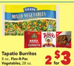 Vallarta Supermarkets Tapatio Burritos offer