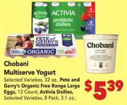 Vallarta Supermarkets Chobani Multiserve Yogurt offer