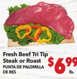 Vallarta Supermarkets Fresh Beef Tri Tip Steak or Roast / PUNTA DE PALOMILLA DE RES offer