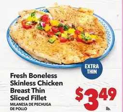 Vallarta Supermarkets Fresh Boneless Skinless Chicken Breast Thin Sliced Fillet / MILANESA DE PECHUGA DE POLLO offer