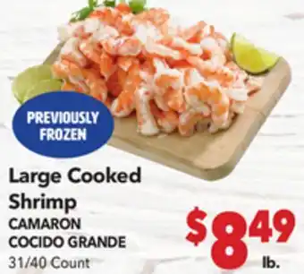 Vallarta Supermarkets Large Cooked Shrimp / CAMARON COCIDO GRANDE offer