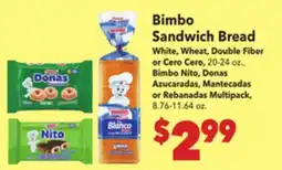 Vallarta Supermarkets Bimbo Sandwich Bread offer