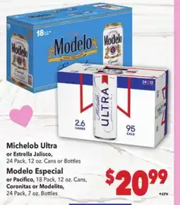 Vallarta Supermarkets Michelob Ultra or Estrella Jalisco offer