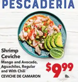 Vallarta Supermarkets Shrimp Ceviche Mango and Avocado, Aguachiles, Regular and With Chili / CEVICHE DE CAMARON offer