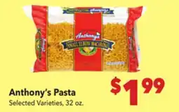 Vallarta Supermarkets Anthony's Pasta offer