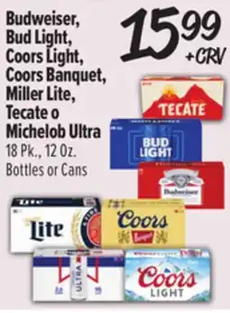 El Super Budweiser, Bud Light, Coors Light, Coors Banquet, Miller Lite, Tecate o Michelob Ultra offer