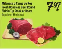 El Super Fresh Boneless Beef Round Sirloin Tip Steak or Roast offer