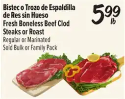 El Super Fresh Boneless Beef Clod Steaks or Roast offer