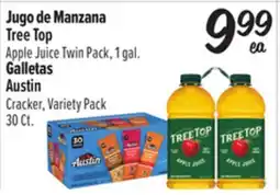 El Super Tree Top Apple Juice Twin Pack, 1gal. Austin Cracker, Variety Pack 30 Ct offer