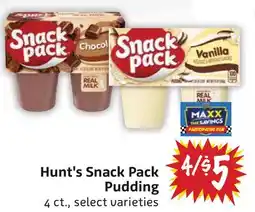 Foodmaxx Hunt's Snack Pack Pudding offer