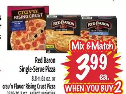 Foodmaxx Red Baron Single-Serve Pizza 8.8-11.62 oz. or crav'n Flavor Rising Crust Pizza 27.15-30.2 oz offer