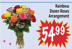 Foodmaxx Rainbow Dozen Roses Arrangement offer