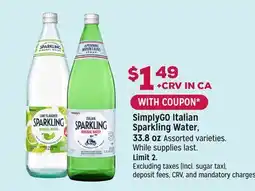 Grocery Outlet SimplyGO Italian Sparkling Water offer