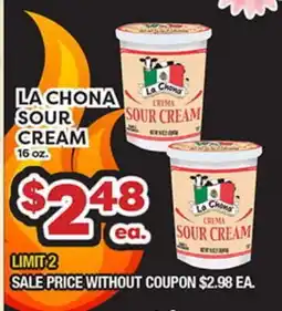 Torres Supermercado LA CHONA SOUR CREAM offer
