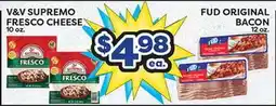 Torres Supermercado V&V SUPREMO FRESCO CHEESE FUD ORIGINAL BACON offer