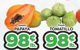 Torres Supermercado Sweet PAPAYA, Fresh TOMATILLO offer