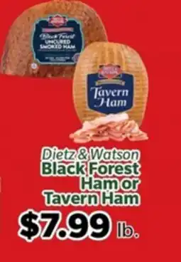 Living Fresh Market Dietz & Watson Black Forest Ham or Tavern Ham offer