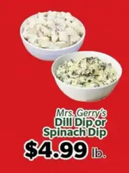 Living Fresh Market Mrs. Gerry's Dill Dip or Spinach Dip offer