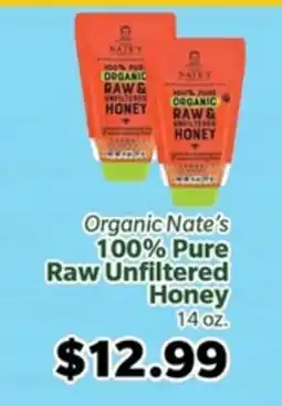 Living Fresh Market Organic Nate's 100% Pure Raw Unfiltered Honey offer