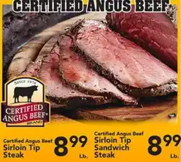 Eurofresh Market Certified Angus Beef Sirloin Tip Sandwich Steak offer