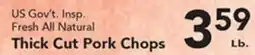 Eurofresh Market US Gov't. Insp. Fresh All Natural Thick Cut Pork Chops offer