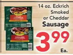 Eurofresh Market 14 oz. Eckrich Smoked or Cheddar Sausage offer
