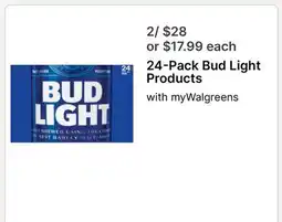 Walgreens 24-Pack Bud Light Products offer