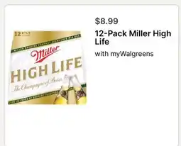 Walgreens 12-Pack Miller High Life offer