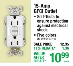 Menards 15-Amp GFCI Outlet offer
